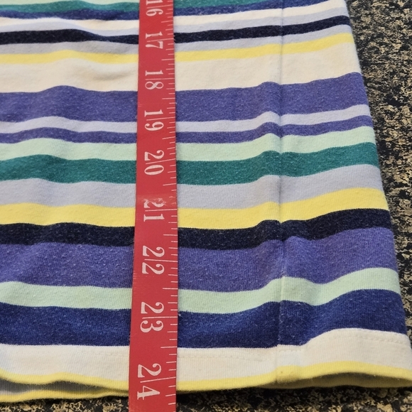 Talbots Tee Colorful Striped Crewneck Top 3/4 Sleeve Stretchy Women size S - Picture 4 of 7